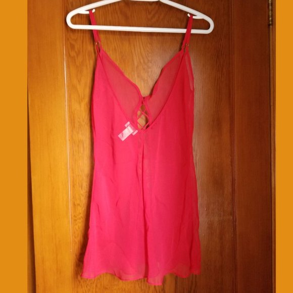 Vintage, sexy red w sparkles, short, chemise lingerie, nightdress, XL, La Senza - Picture 2 of 6